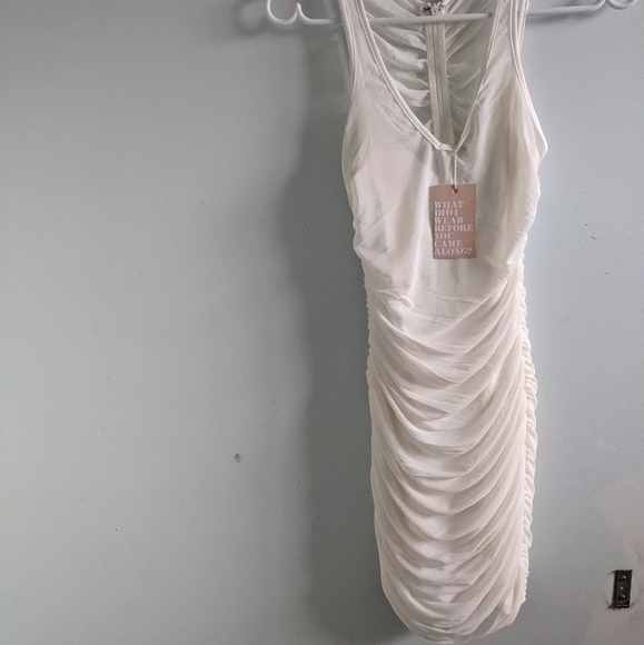 Tiger mist scrunched white bodycon dress - Picture 3 of 3